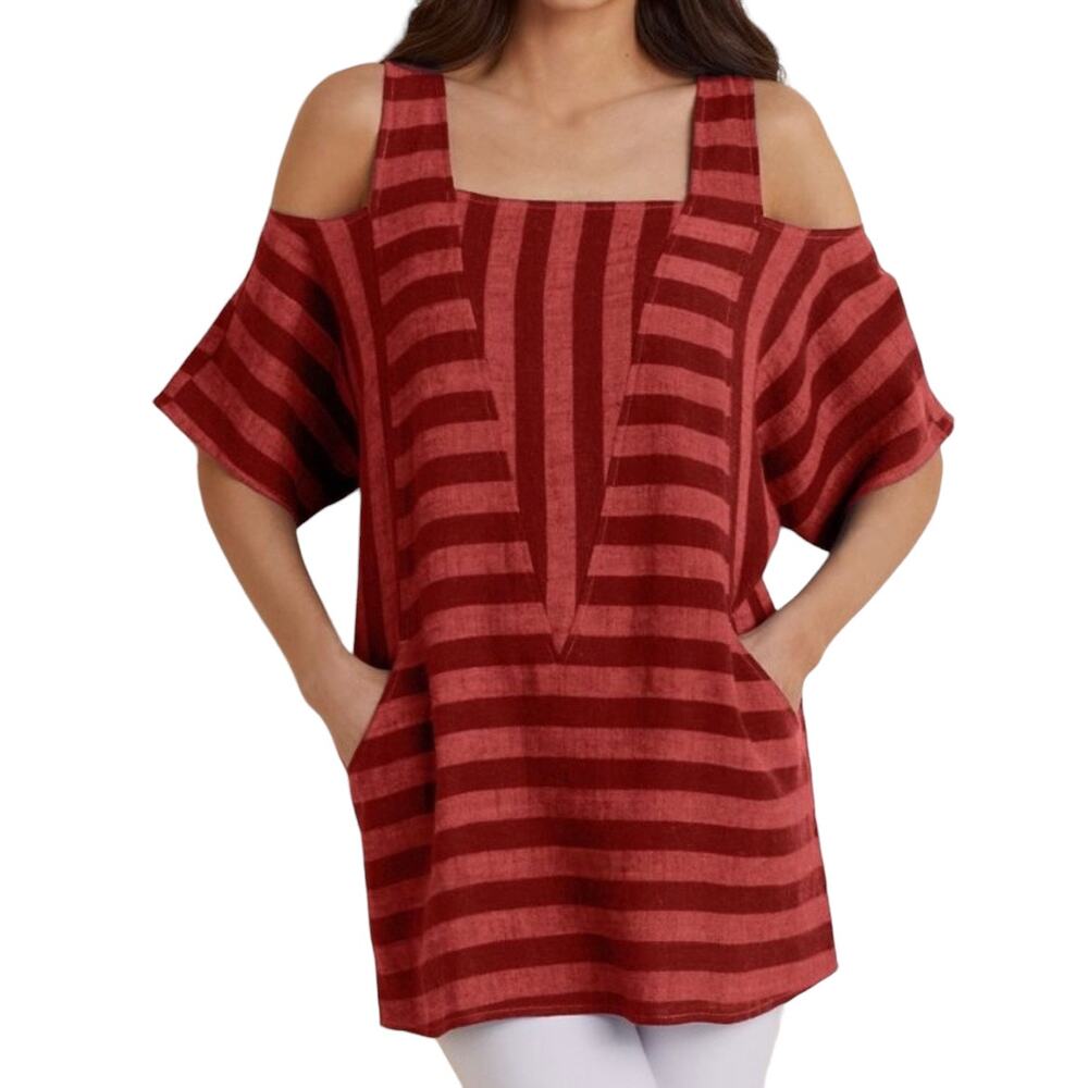 Soft Surroundings Sunset Tunic - Red/Coral - MP